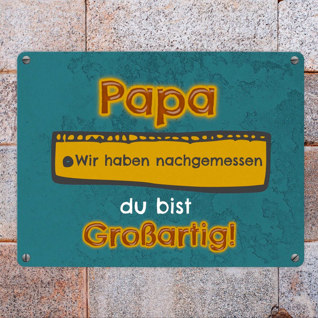 Papa du bist großartig Metallschild