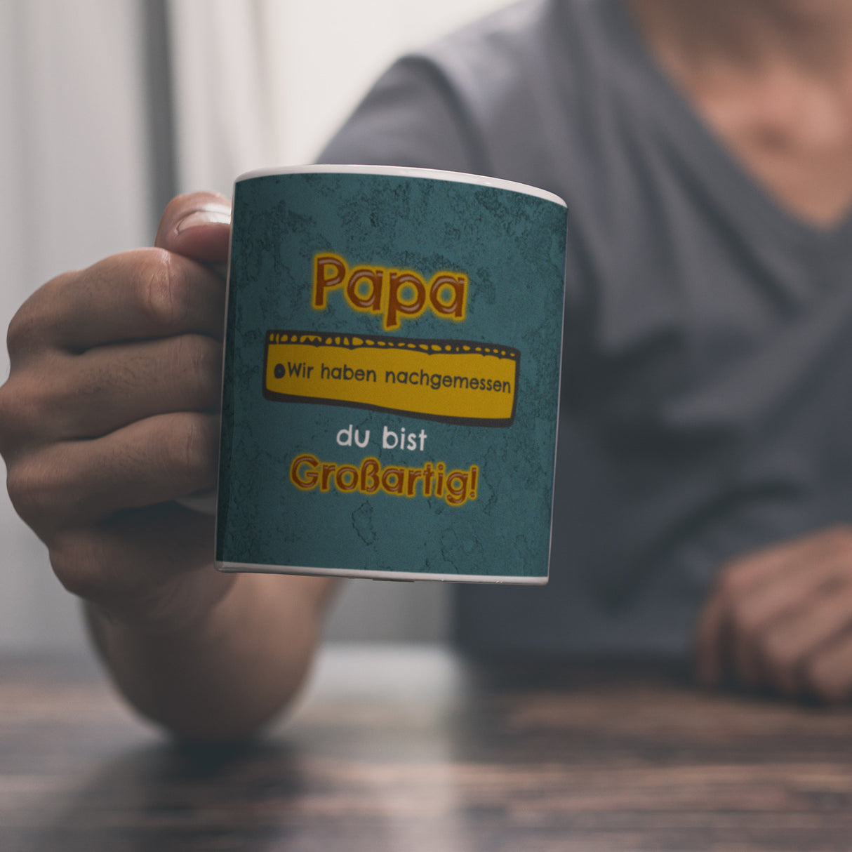 Kaffeebecher Papa du bist großartig - Meterstab Vatertag Geschenk
