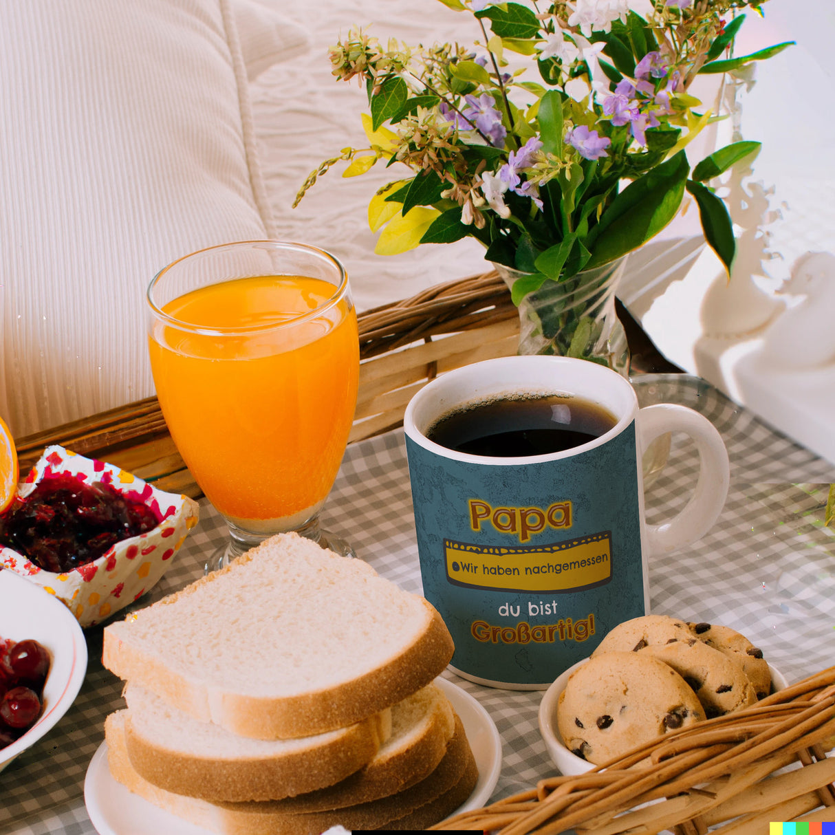 Kaffeebecher Papa du bist großartig - Meterstab Vatertag Geschenk