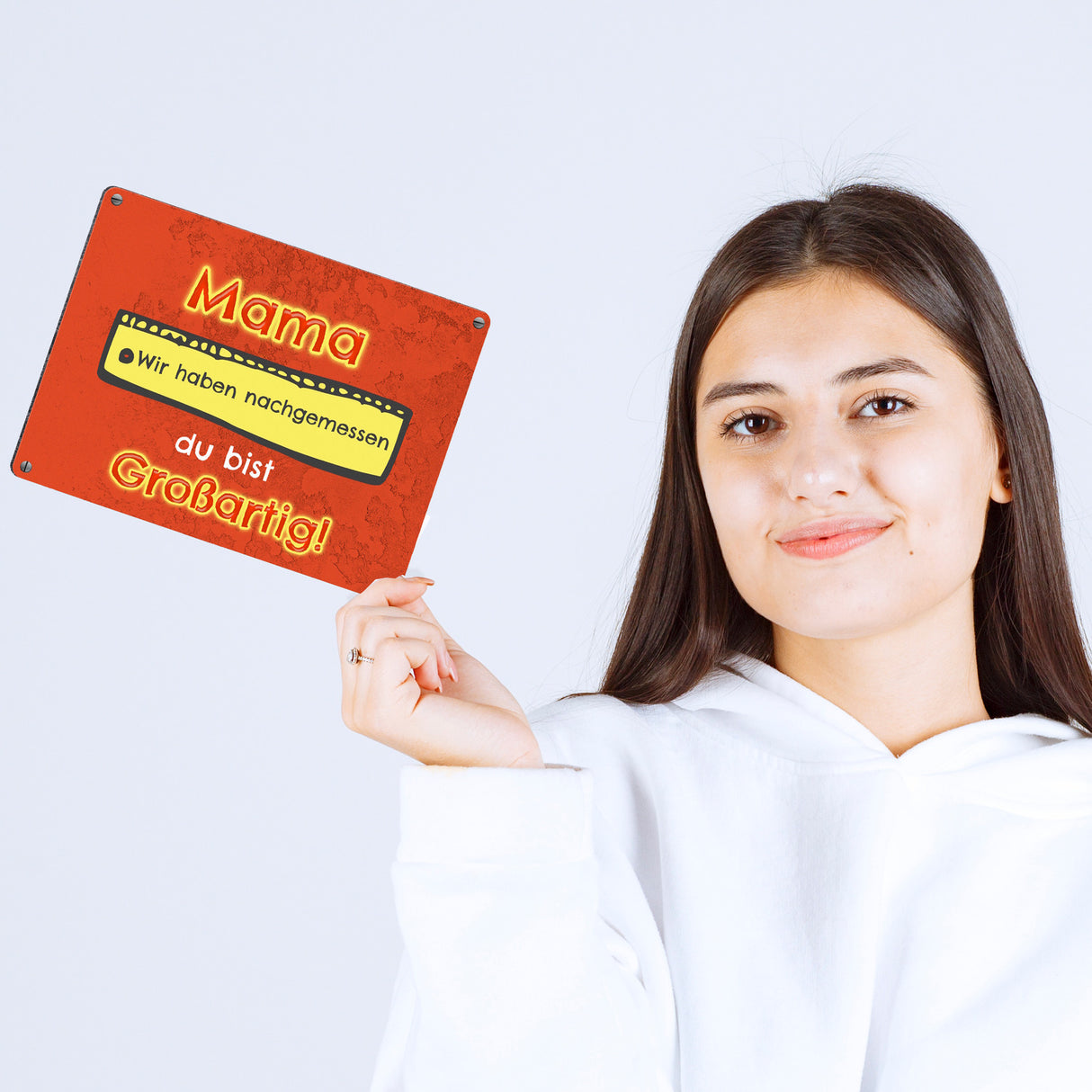 Metallschild Mama du bist großartig - Meterstab Muttertag Geschenk