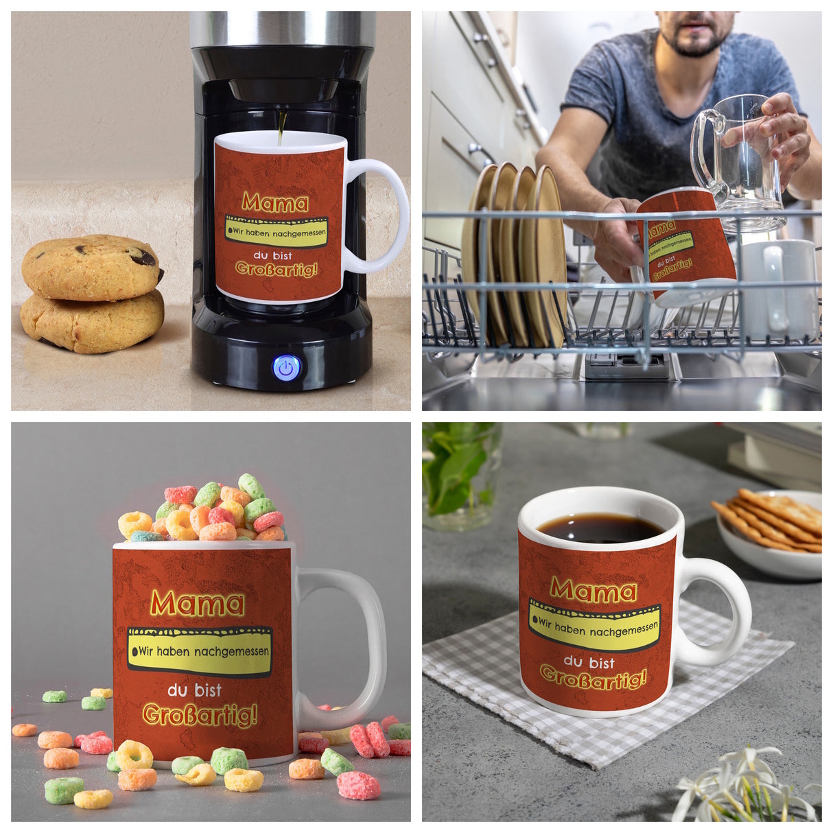 Kaffeebecher Mama du bist großartig - Meterstab Muttertag Geschenk