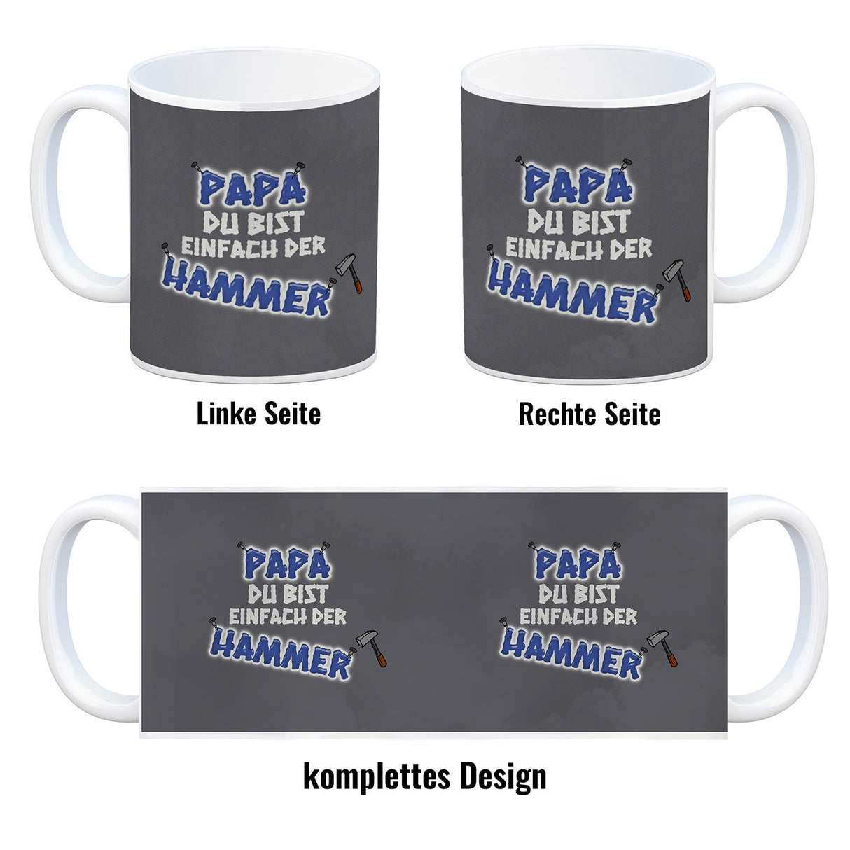 Kaffeebecher Papa Du bist einfach der Hammer - Vatertag Tasse