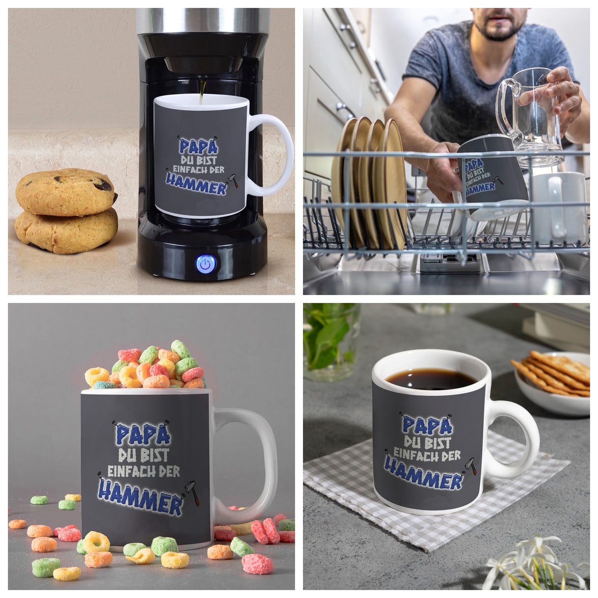 Kaffeebecher Papa Du bist einfach der Hammer - Vatertag Tasse