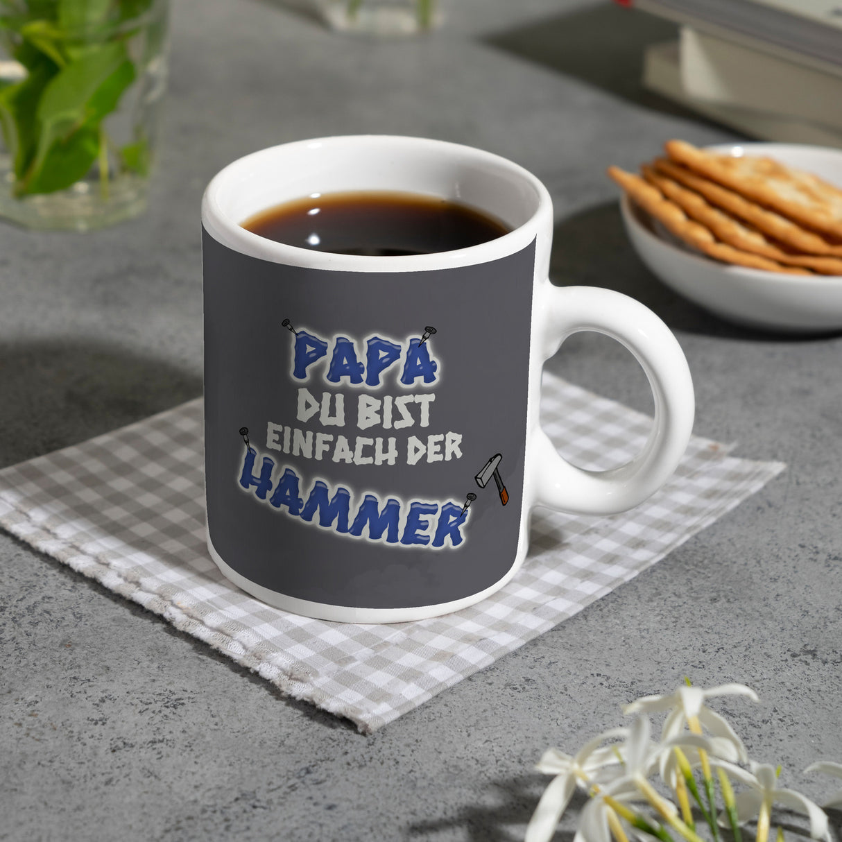 Kaffeebecher Papa Du bist einfach der Hammer - Vatertag Tasse
