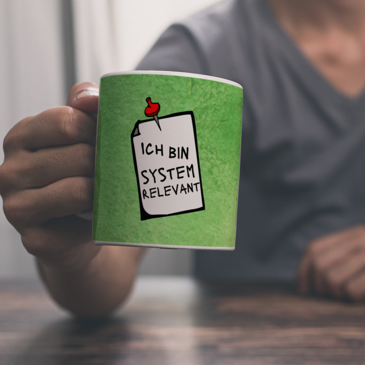 Kaffeebecher mit Spruch - Ich bin systemrelevant Arbeit Lustig Virus Krise
