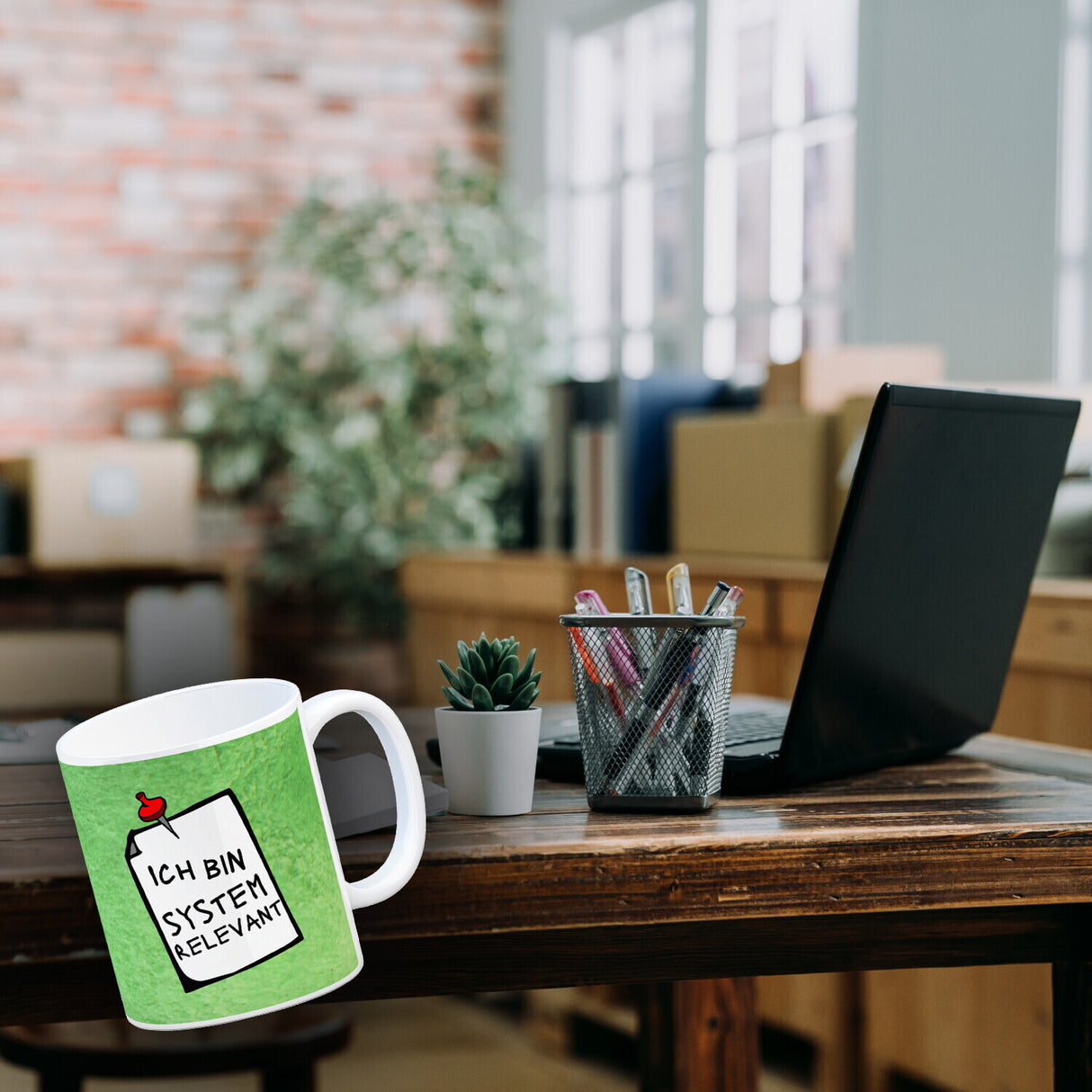 Kaffeebecher mit Spruch - Ich bin systemrelevant Arbeit Lustig Virus Krise
