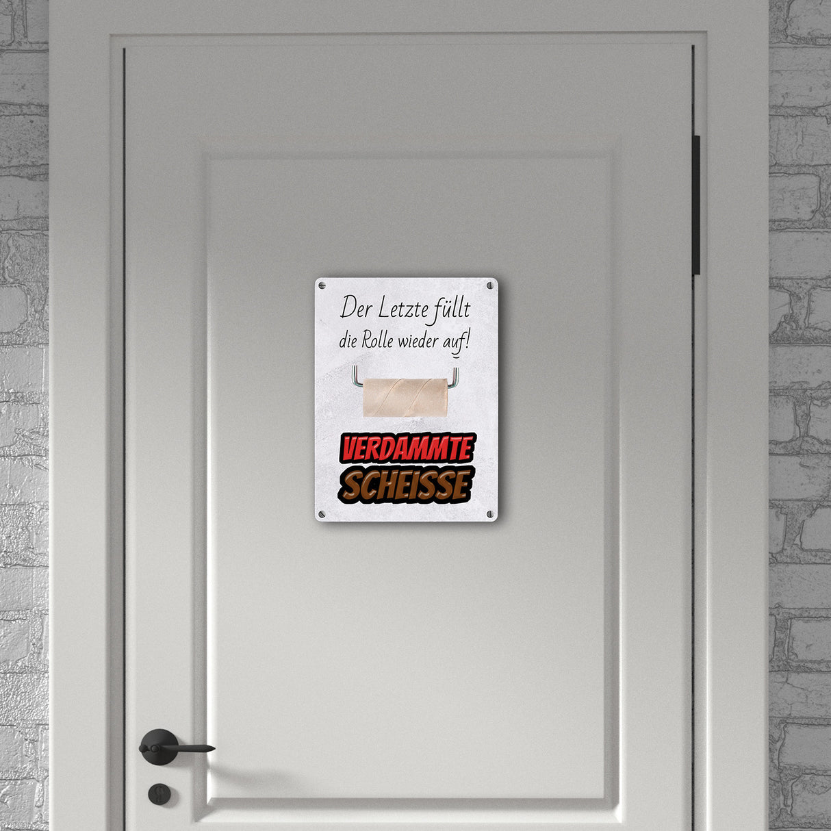 Klorolle auffüllen Toilettenregel Metallschild - Gehört in jedes WC