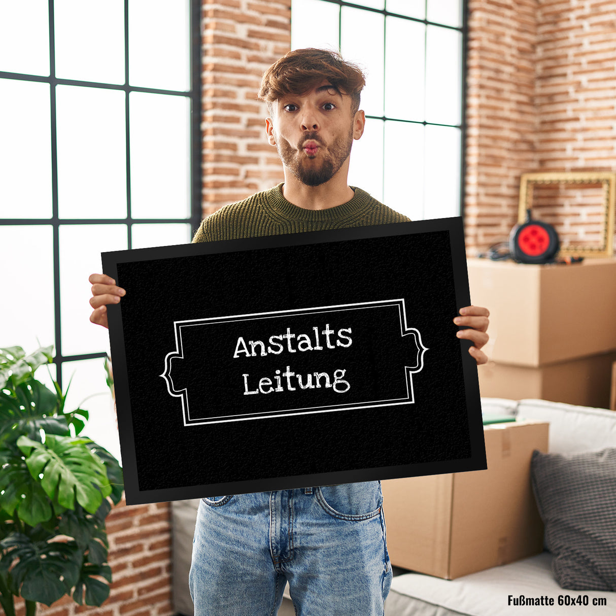 Anstalts-Leitung Fußmatte mit 35x50 cm -weiß