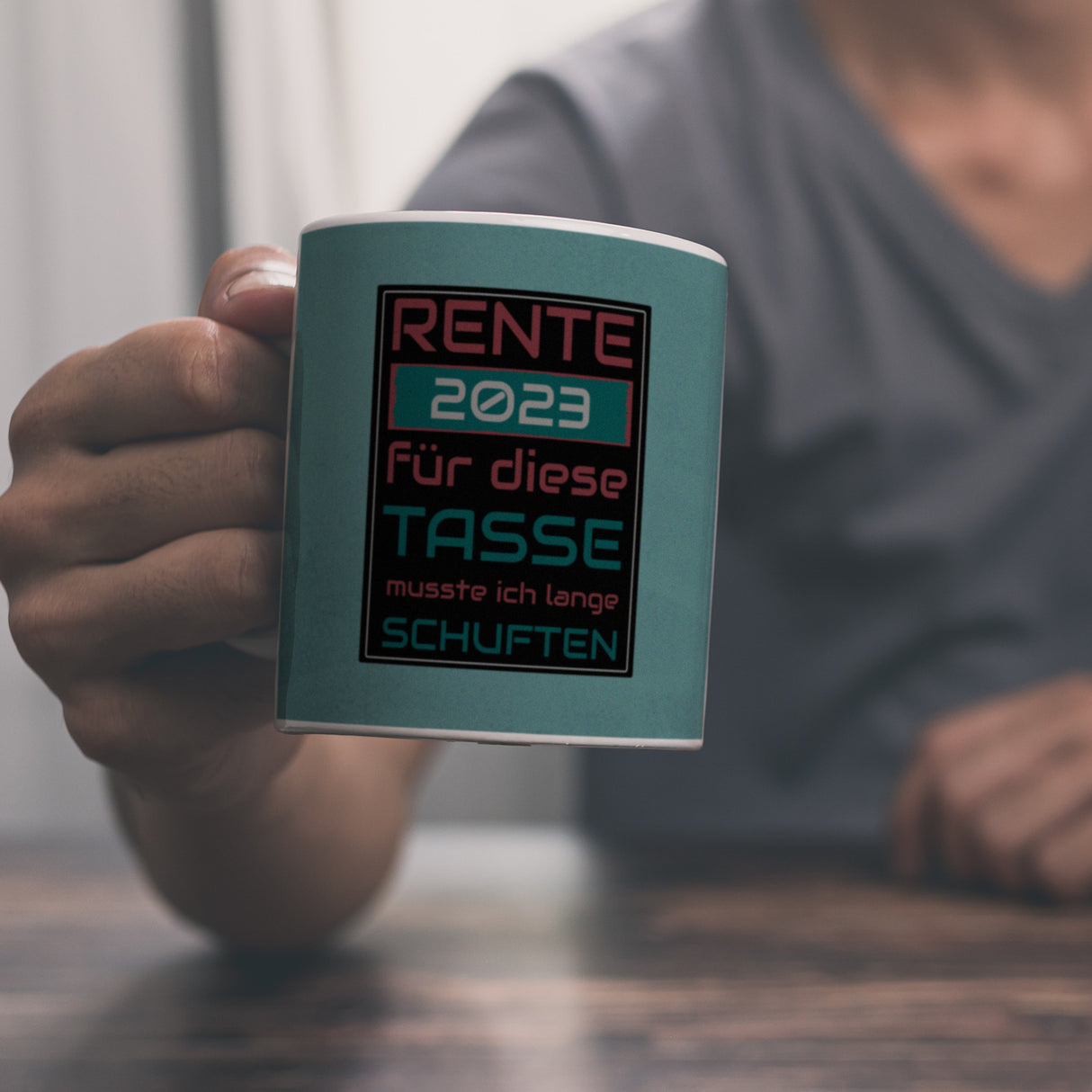 Rente 2023 Kaffeebecher - dafür musste ich lange arbeiten - Vintage Tasse bedruckt