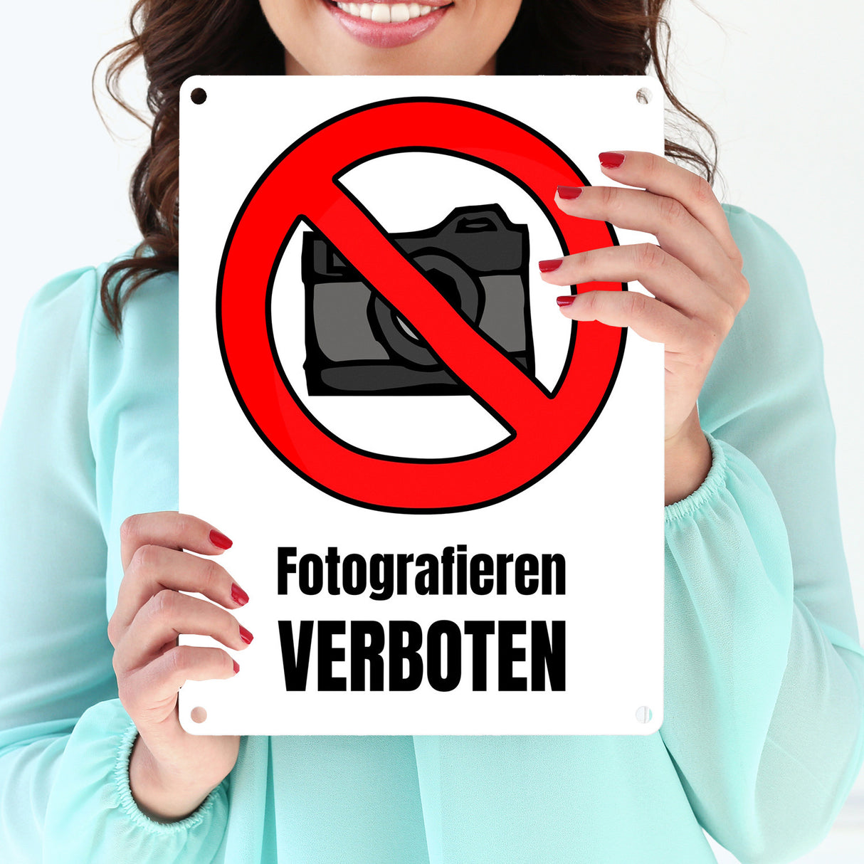 Fotografieren verboten Verbotsschild im Comic-Stil