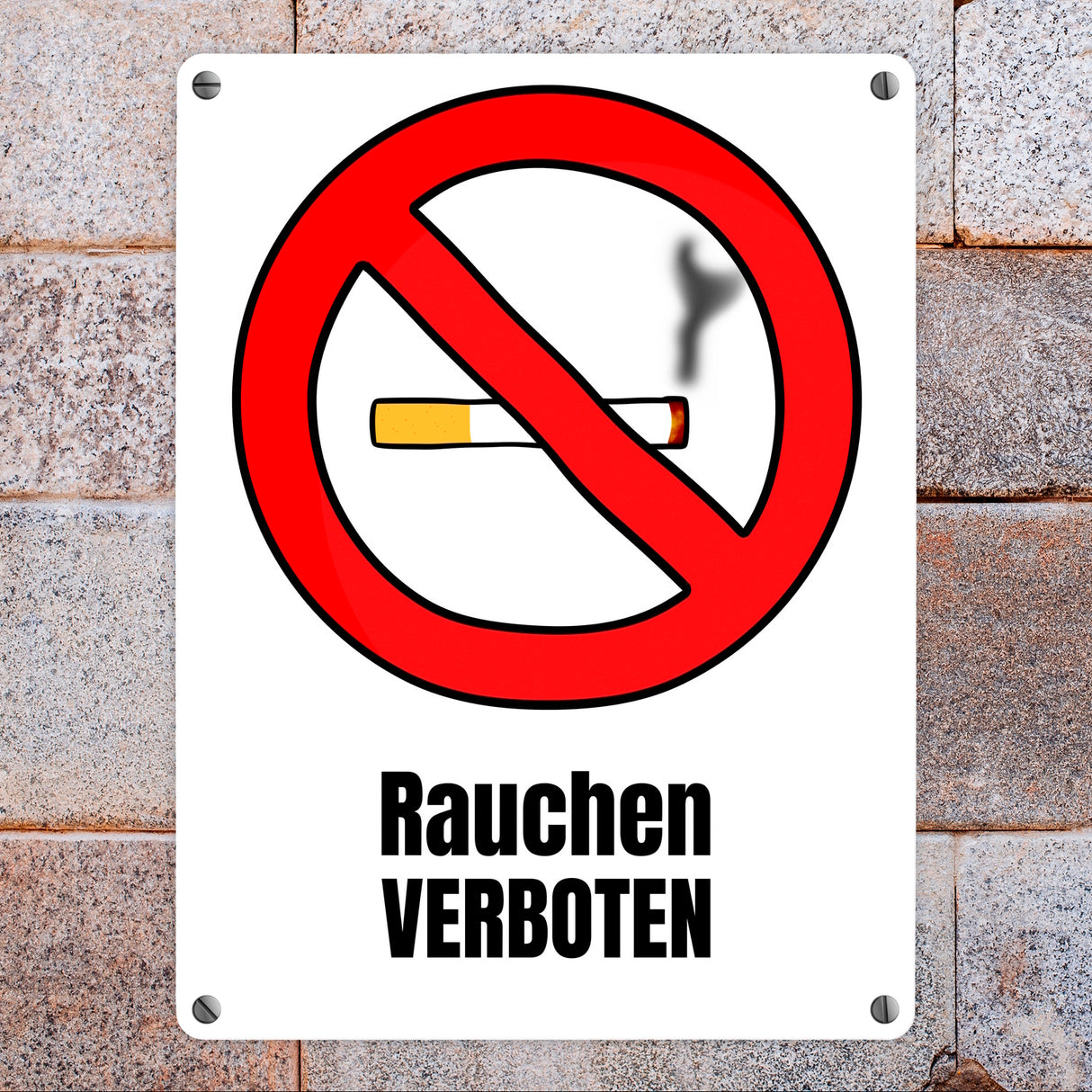 Rauchen verboten Verbotsschild im Comic-Stil