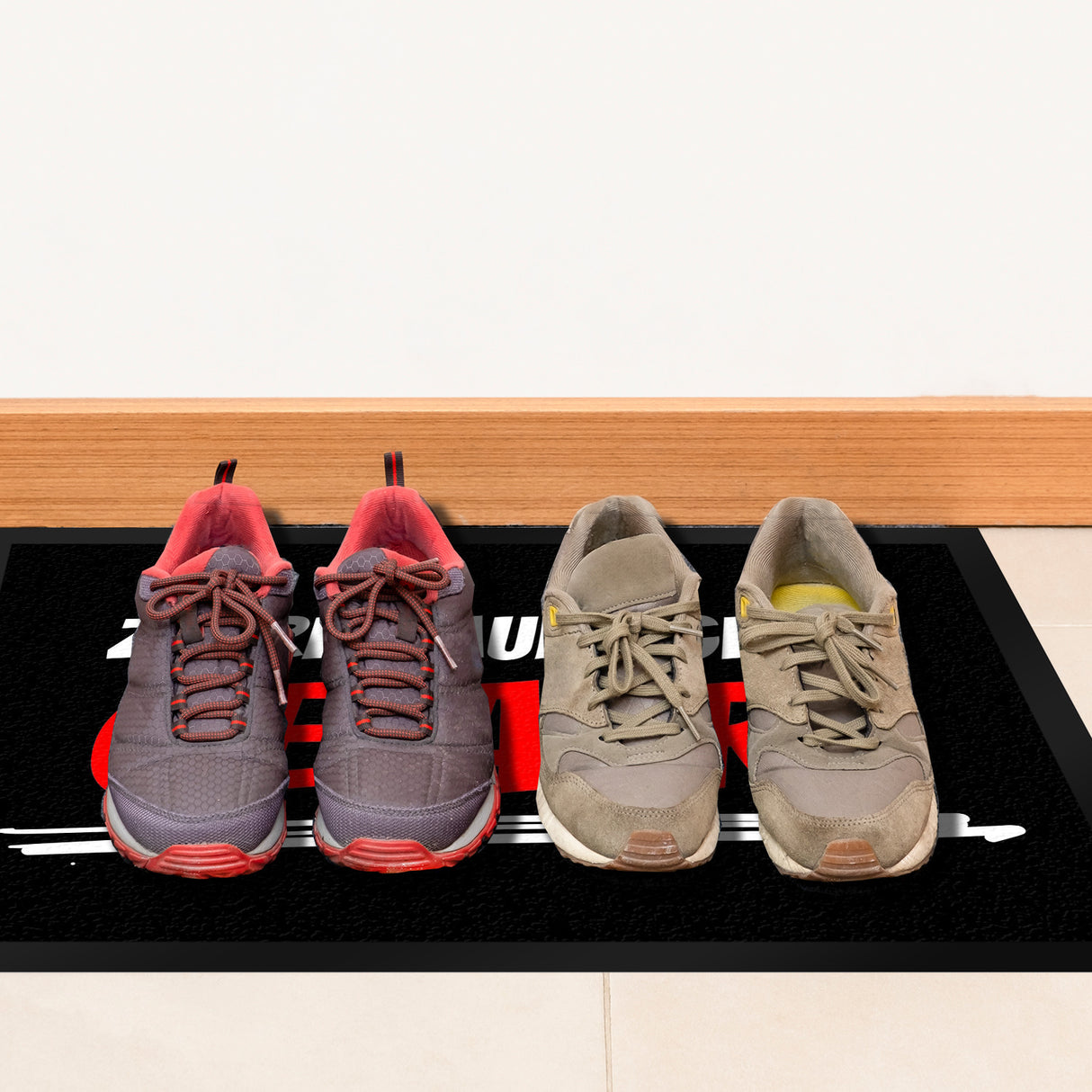 Fussmatte Zutritt auf eigene Gefahr mit lustigem Spruch schwarz