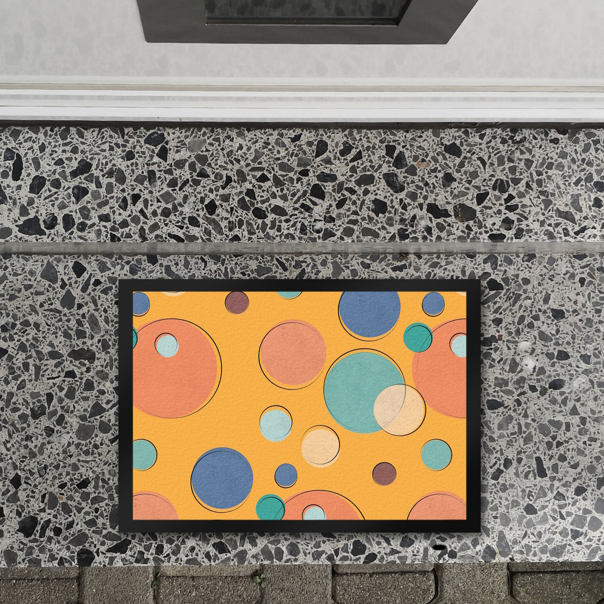 Bunte Kreise Design Fußmatte mit schönem buntem Muster