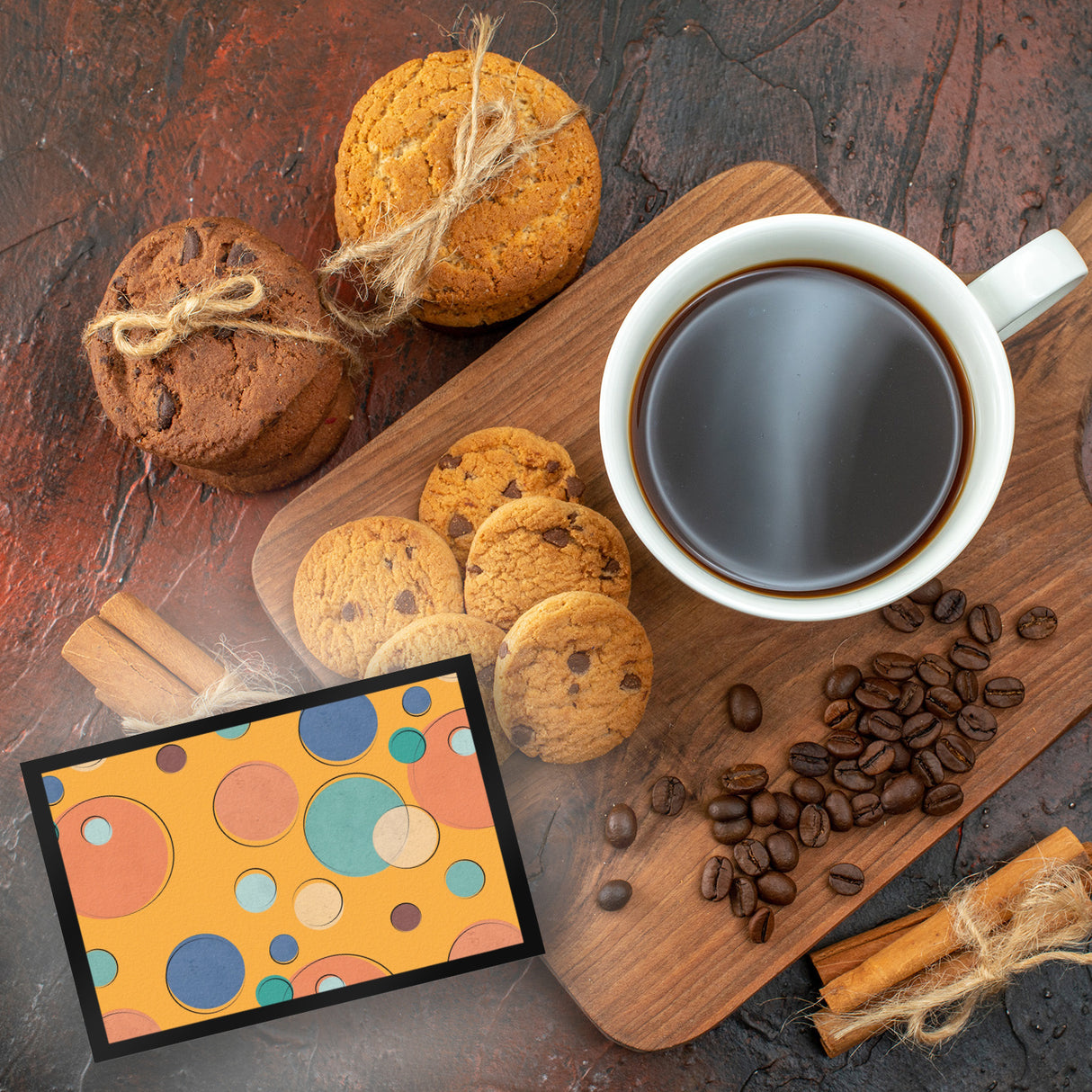 Bunte Kreise Design Fußmatte mit schönem buntem Muster