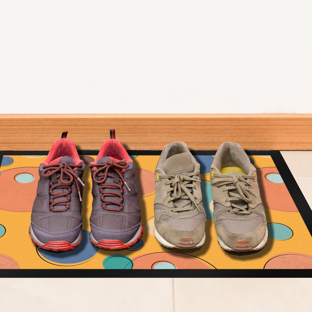 Bunte Kreise Design Fußmatte mit schönem buntem Muster