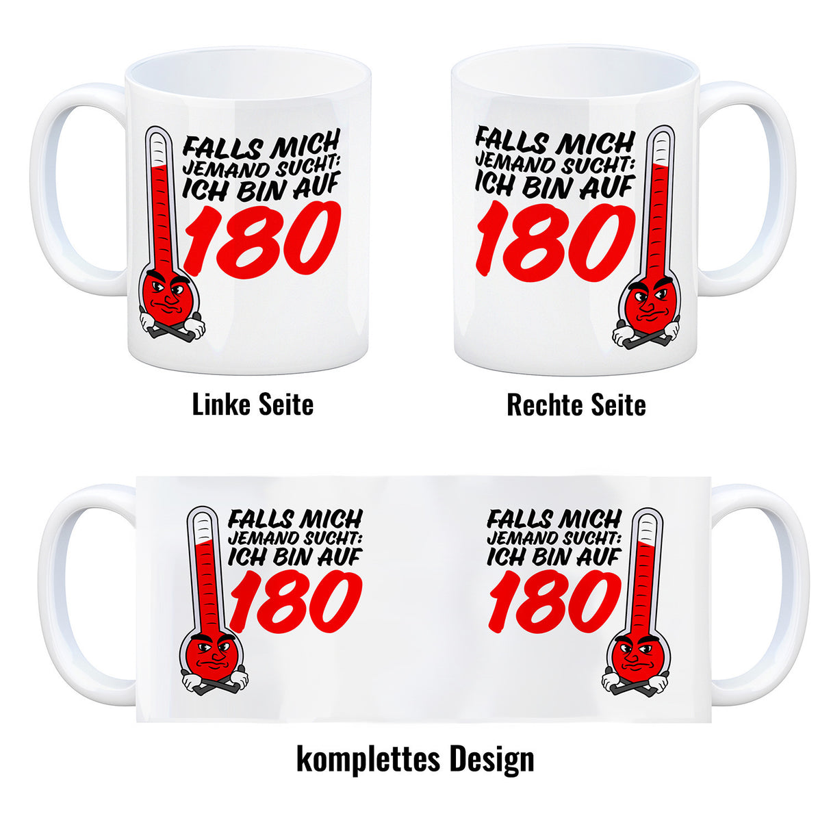 Falls mich jemand sucht: Ich bin auf 180 Kaffeebecher mit lustigem Spruch und Cartoon