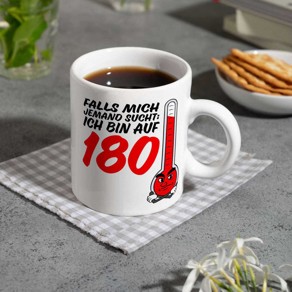 Falls mich jemand sucht: Ich bin auf 180 Kaffeebecher mit lustigem Spruch und Cartoon