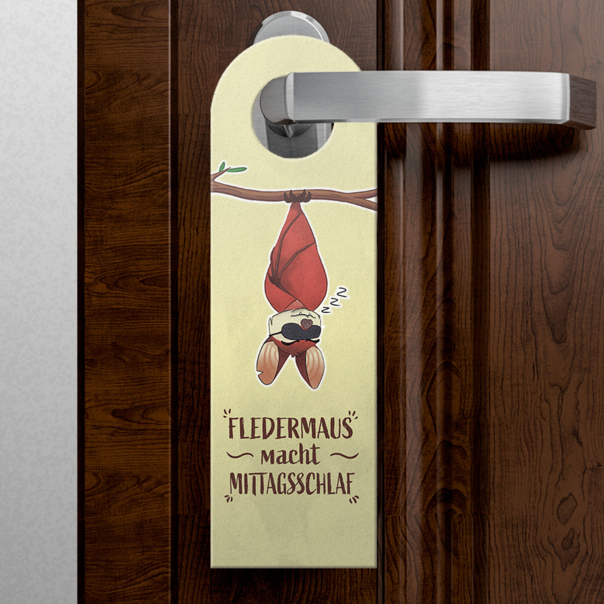 Komm rein ich bin am abhängen oder Fledermaus macht Mittagsschlaf Türhänger mit lustiger Fledermaus