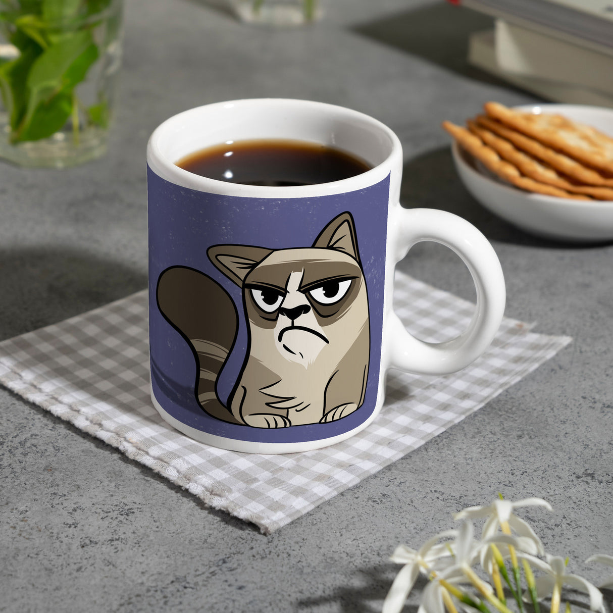 Heute hab ich gar keinen Bock Kaffeebecher mit der lustigen grummeligen Katze