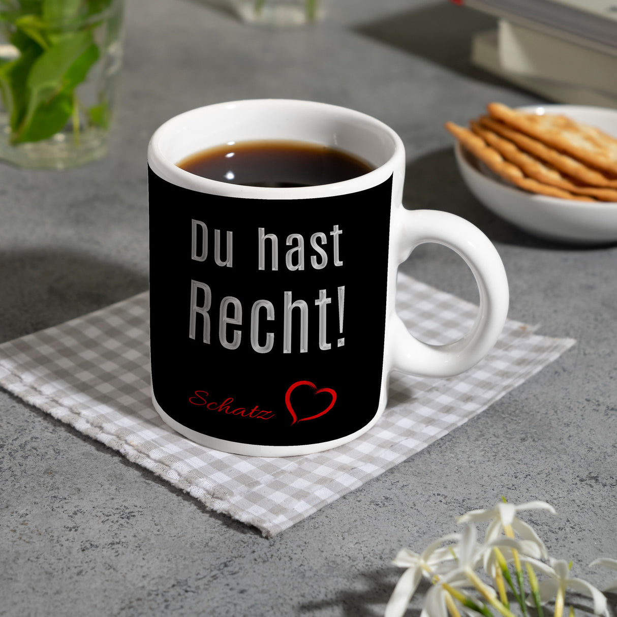 Du hast Recht! Schatz mit Herz Kaffeebecher