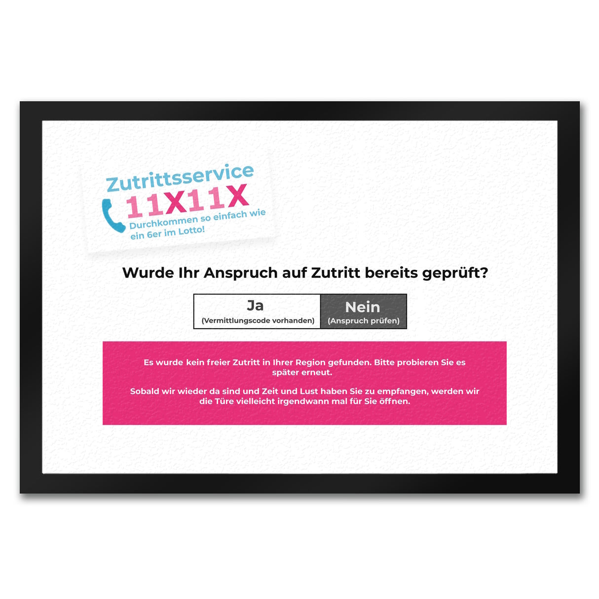 Anmeldung zur Impfung Satire Fußmatte in 35x50 cm