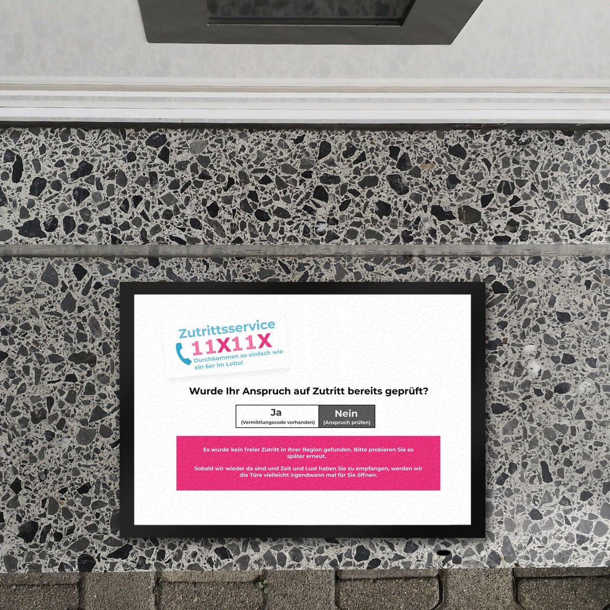 Anmeldung zur Impfung Satire Fußmatte in 35x50 cm