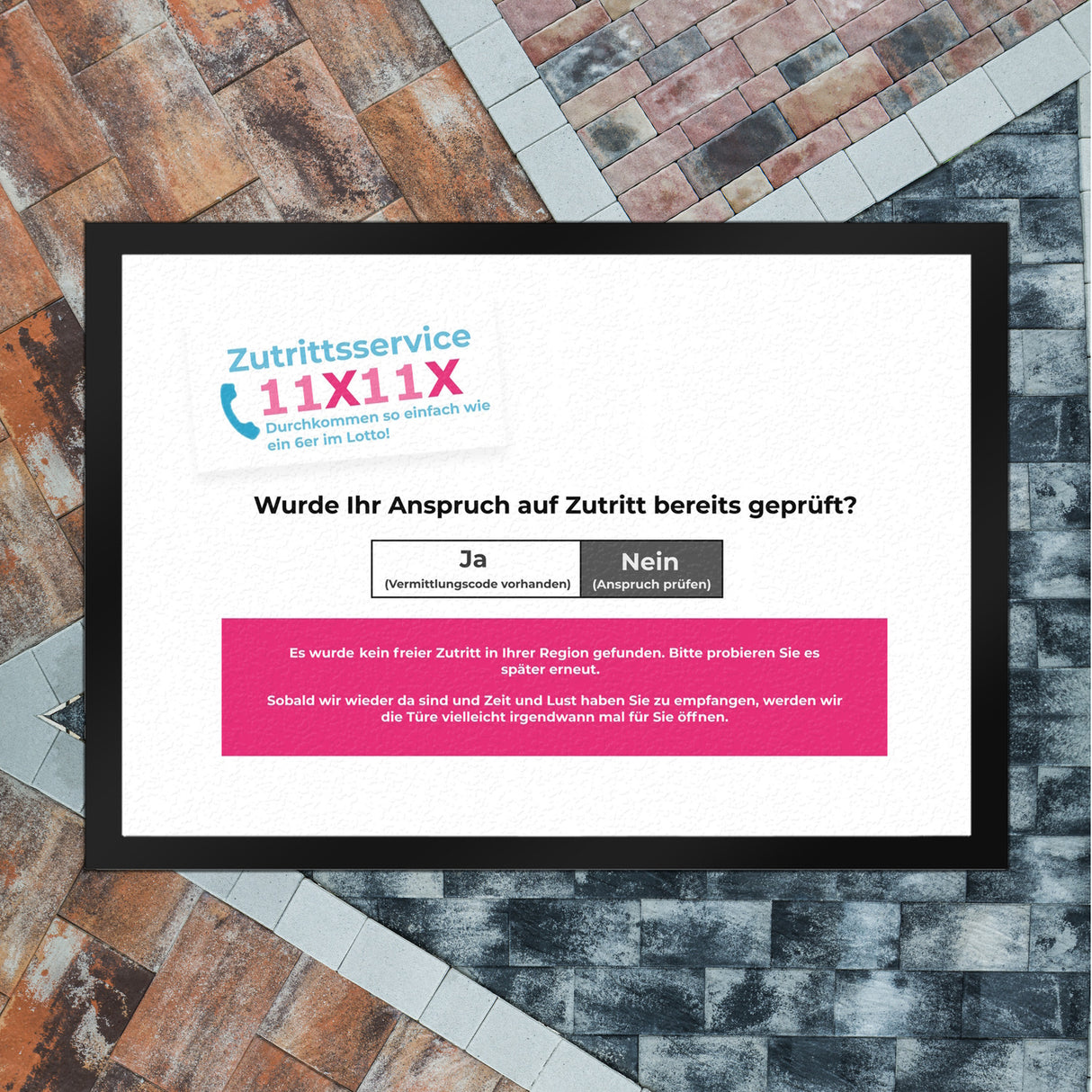 Anmeldung zur Impfung Satire Fußmatte in 35x50 cm