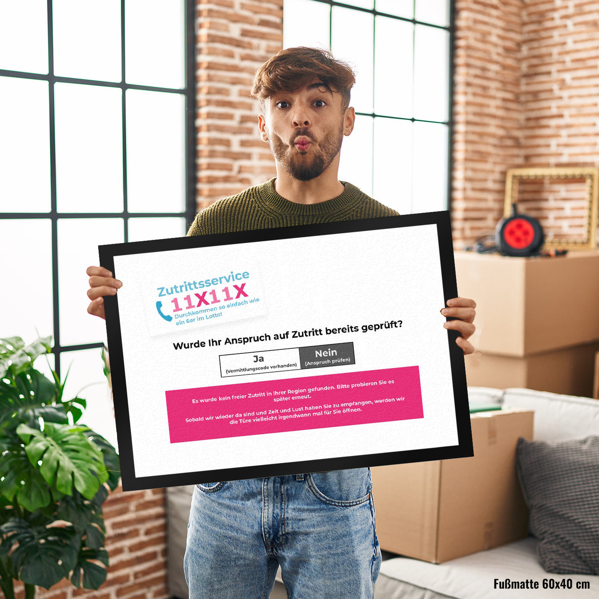 Anmeldung zur Impfung Satire Fußmatte in 35x50 cm