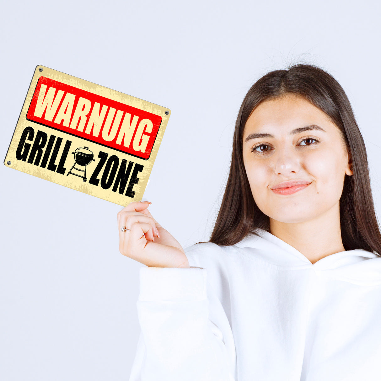 Warnung Grillzone Metallschild als lustiges Warnschild