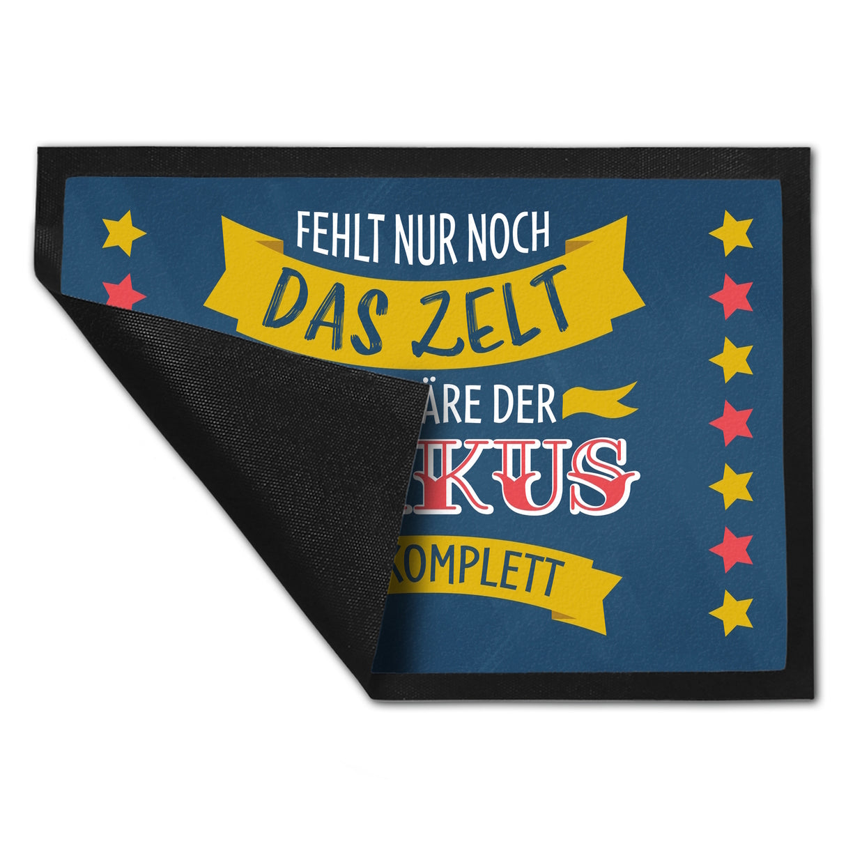 Fehlt nur noch das Zelt, dann wäre der Zirkus hier komplett Fußmatte mit buntem Zirkusdesign