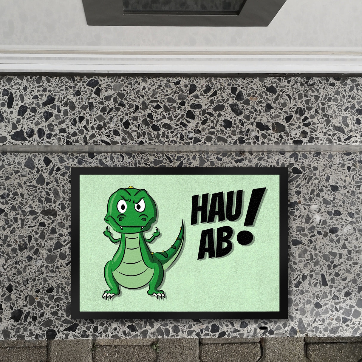 Hau ab! Fußmatte mit T-Rex Motiv