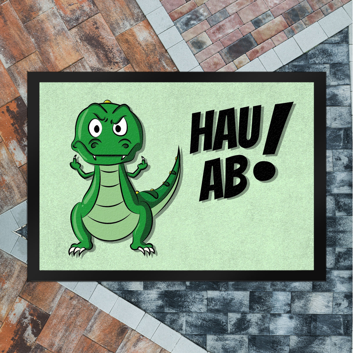 Hau ab! Fußmatte mit T-Rex Motiv