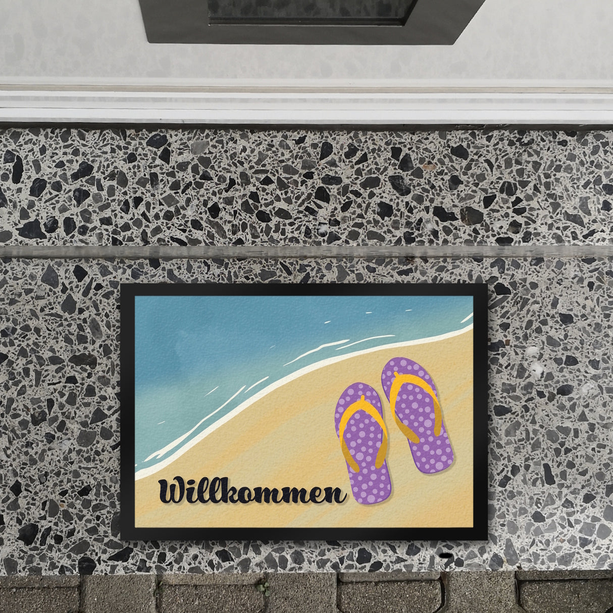 Willkommen - Fußmatte mit Strandmotiv