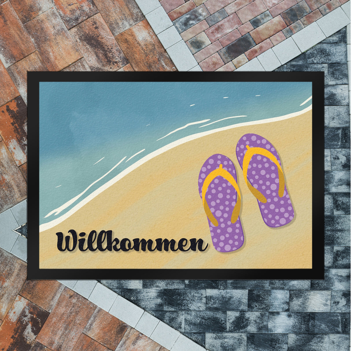 Willkommen - Fußmatte mit Strandmotiv