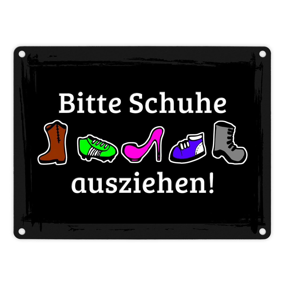 Bitte Schuhe ausziehen! Metallschild