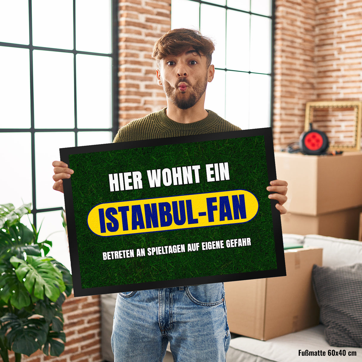 Hier wohnt ein Istanbul-Fan Fußmatte in 35x50 cm mit Rasenmotiv