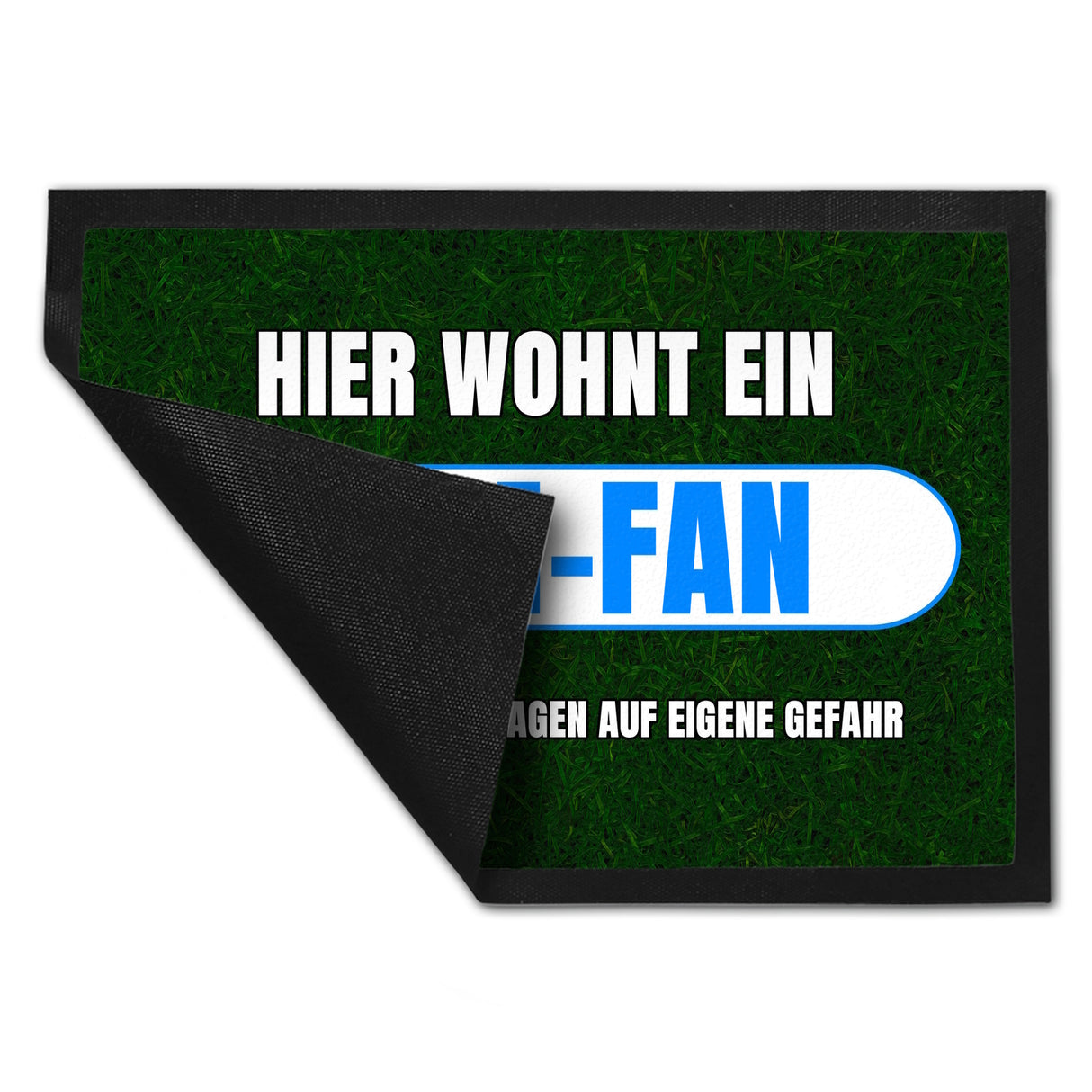 Hier wohnt ein Rom-Fan Fußmatte in 35x50 cm mit Rasenmotiv