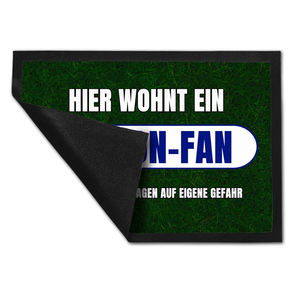 Hier wohnt ein London-Fan Fußmatte in 35x50 cm mit Rasenmotiv