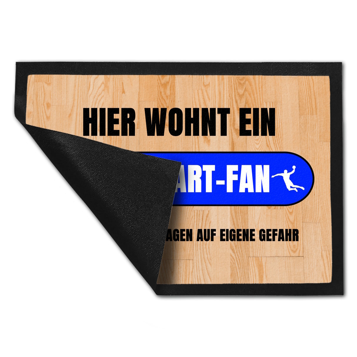 Hier wohnt ein Stuttgart-Fan Fußmatte in 35x50 cm mit Turnhallenboden Motiv
