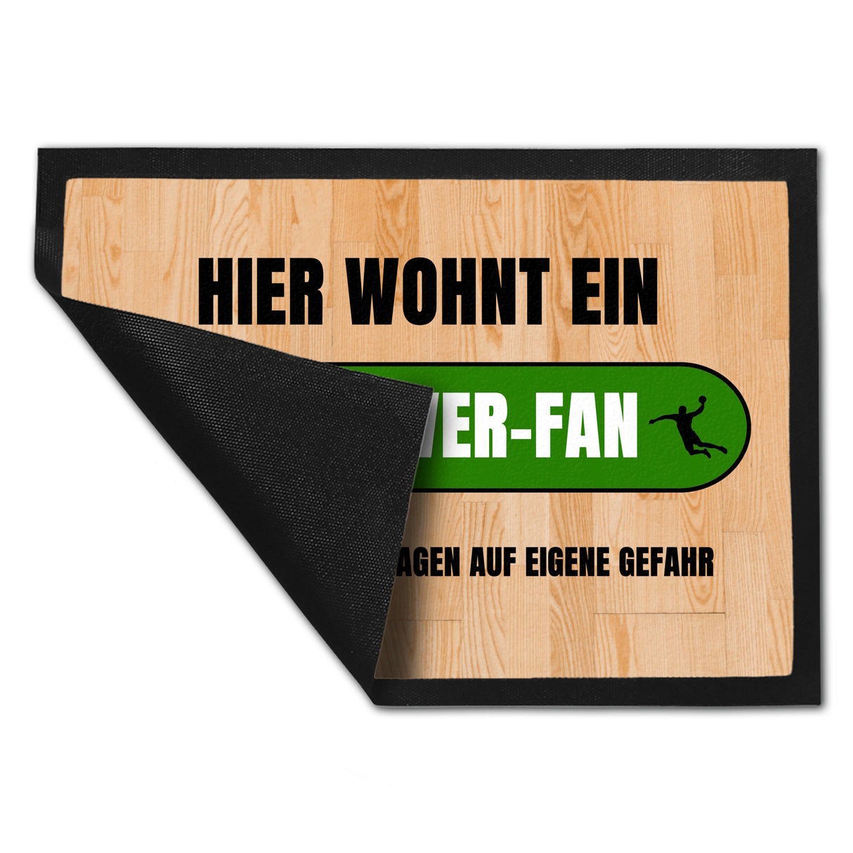 Hier wohnt ein Hannover-Fan Fußmatte in 35x50 cm mit Turnhallenboden Motiv