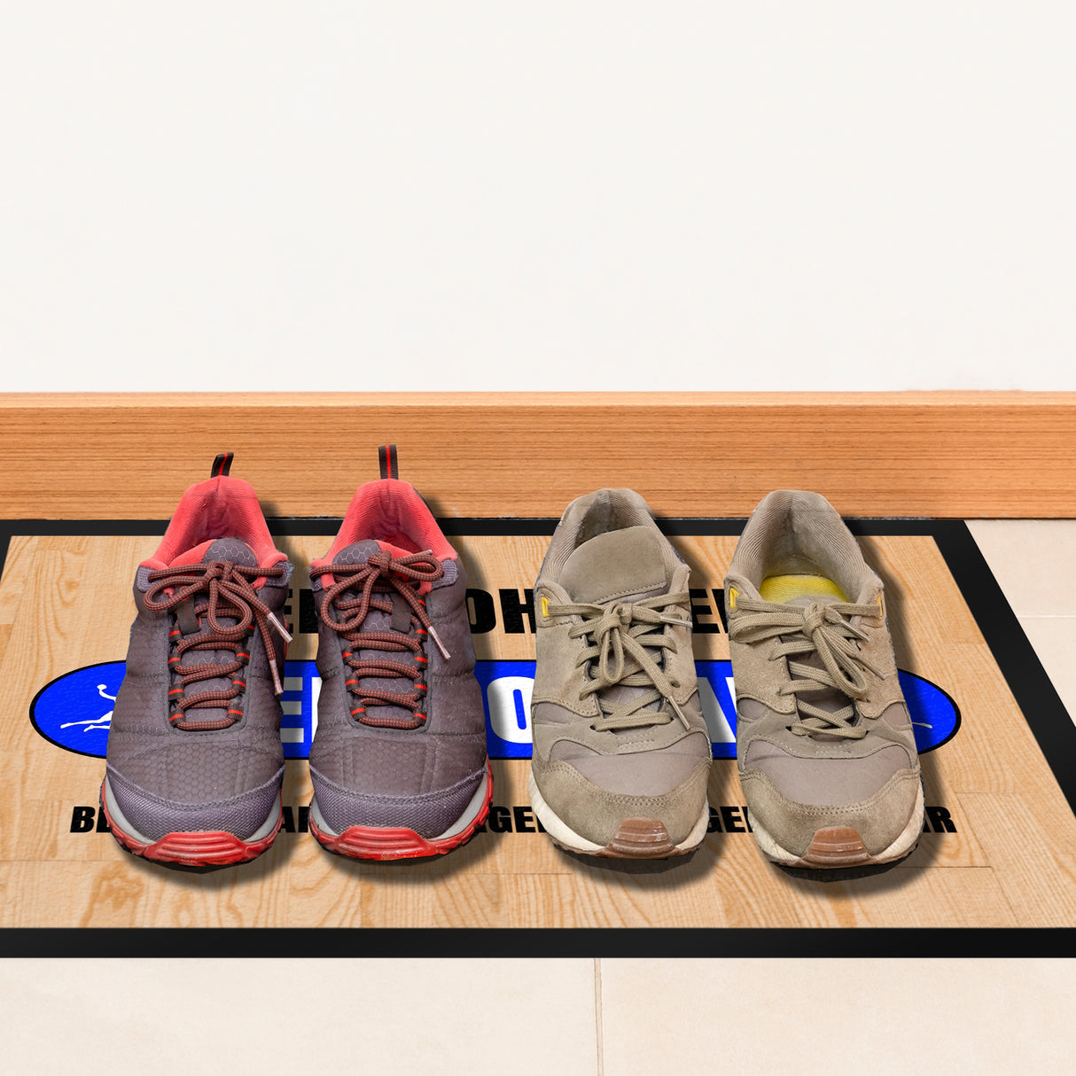 Hier wohnt ein Lemgo-Fan Fußmatte in 35x50 cm mit Turnhallenboden Motiv