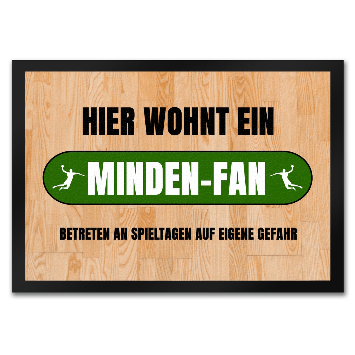 Hier wohnt ein Minden-Fan Fußmatte in 35x50 cm mit Turnhallenboden Motiv