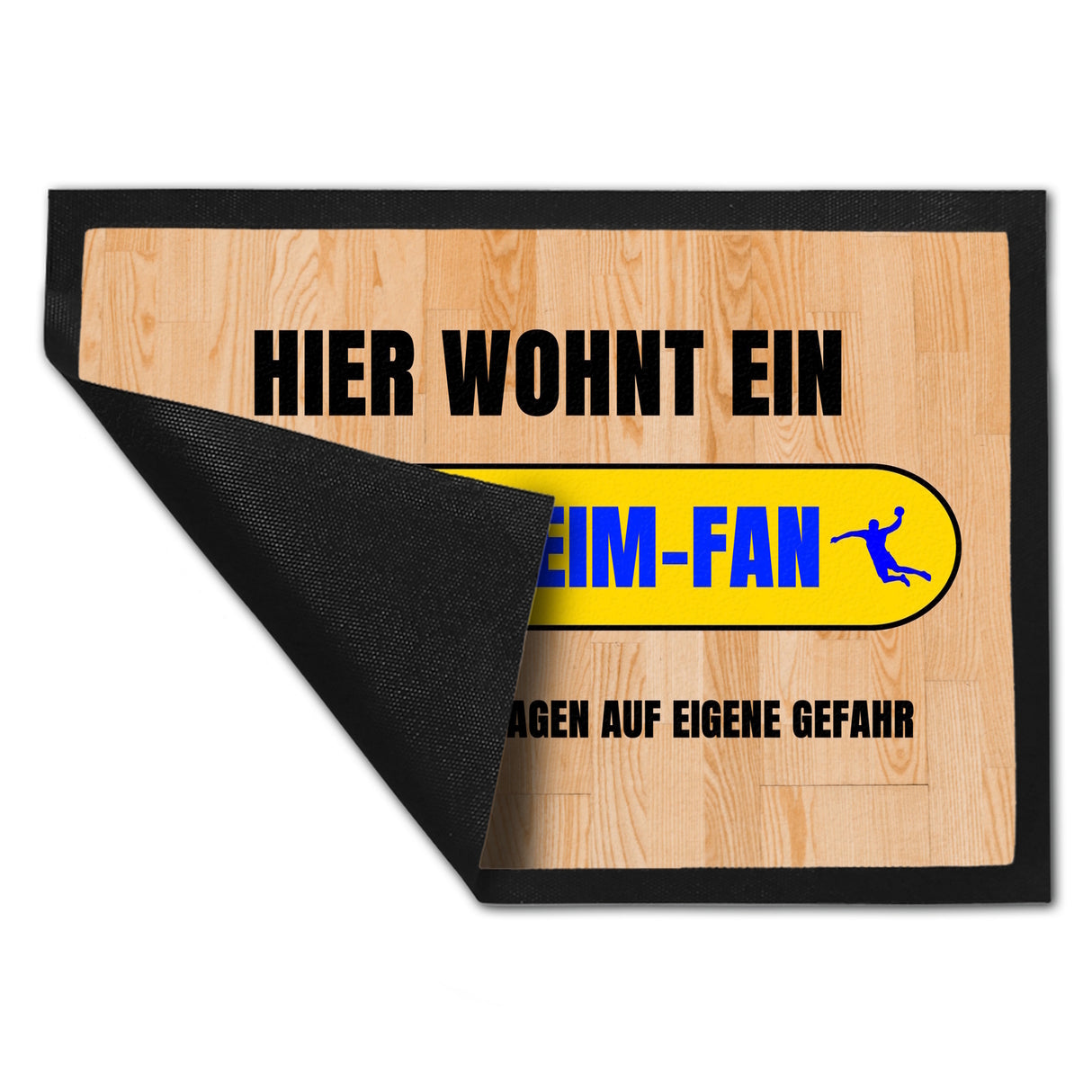 Hier wohnt ein Mannheim-Fan Fußmatte in 35x50 cm mit Turnhallenboden Motiv