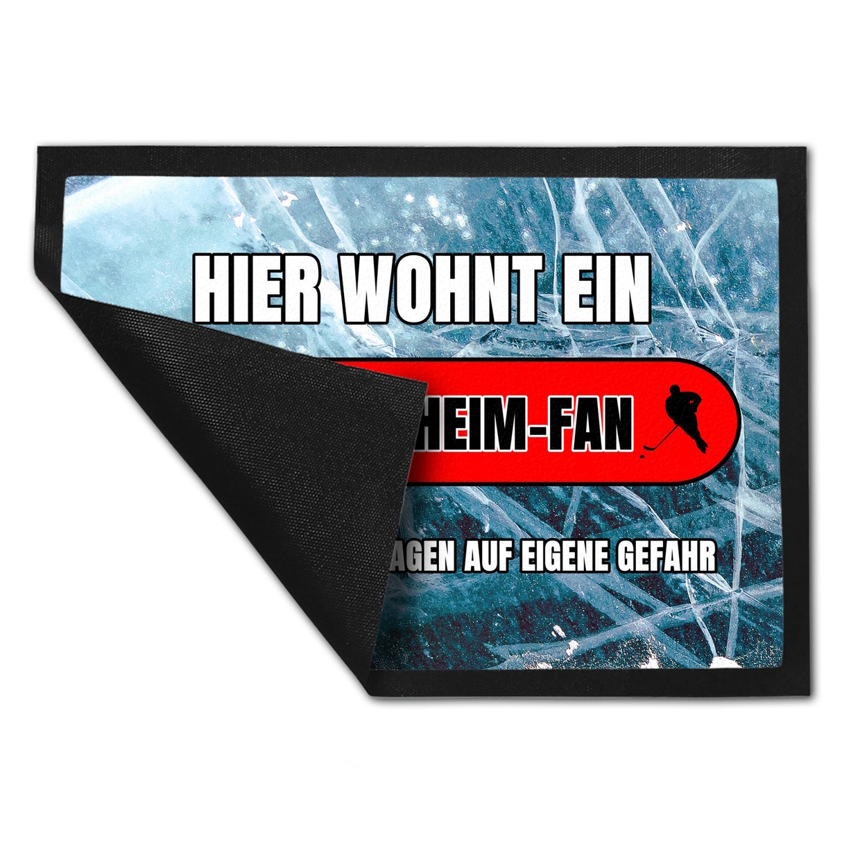 Hier wohnt ein Bad Nauheim-Fan Fußmatte in 35x50 cm mit Eishallen Boden-Motiv