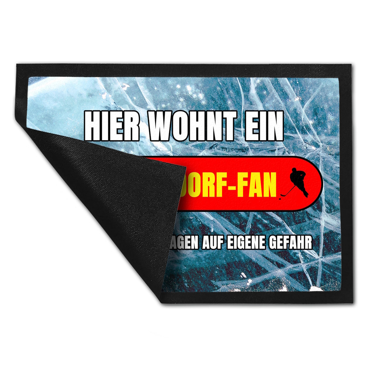 Hier wohnt ein Düsseldorf-Fan Fußmatte in 35x50 cm mit Eishallen Boden-Motiv