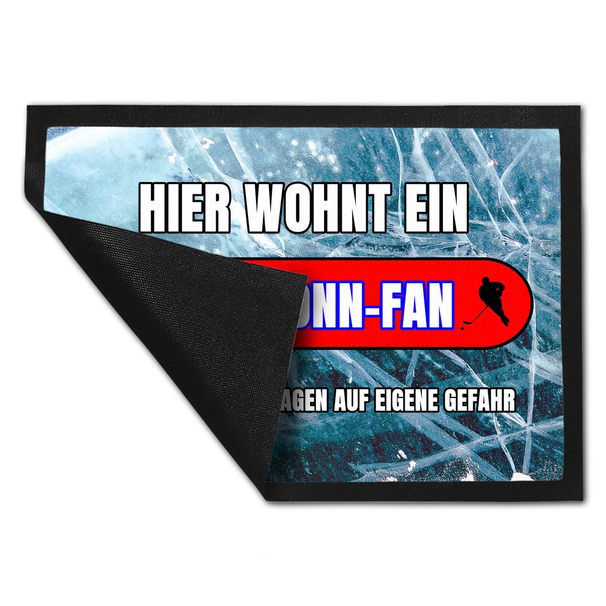 Hier wohnt ein Heilbronn-Fan Fußmatte in 35x50 cm mit Eishallen Boden-Motiv
