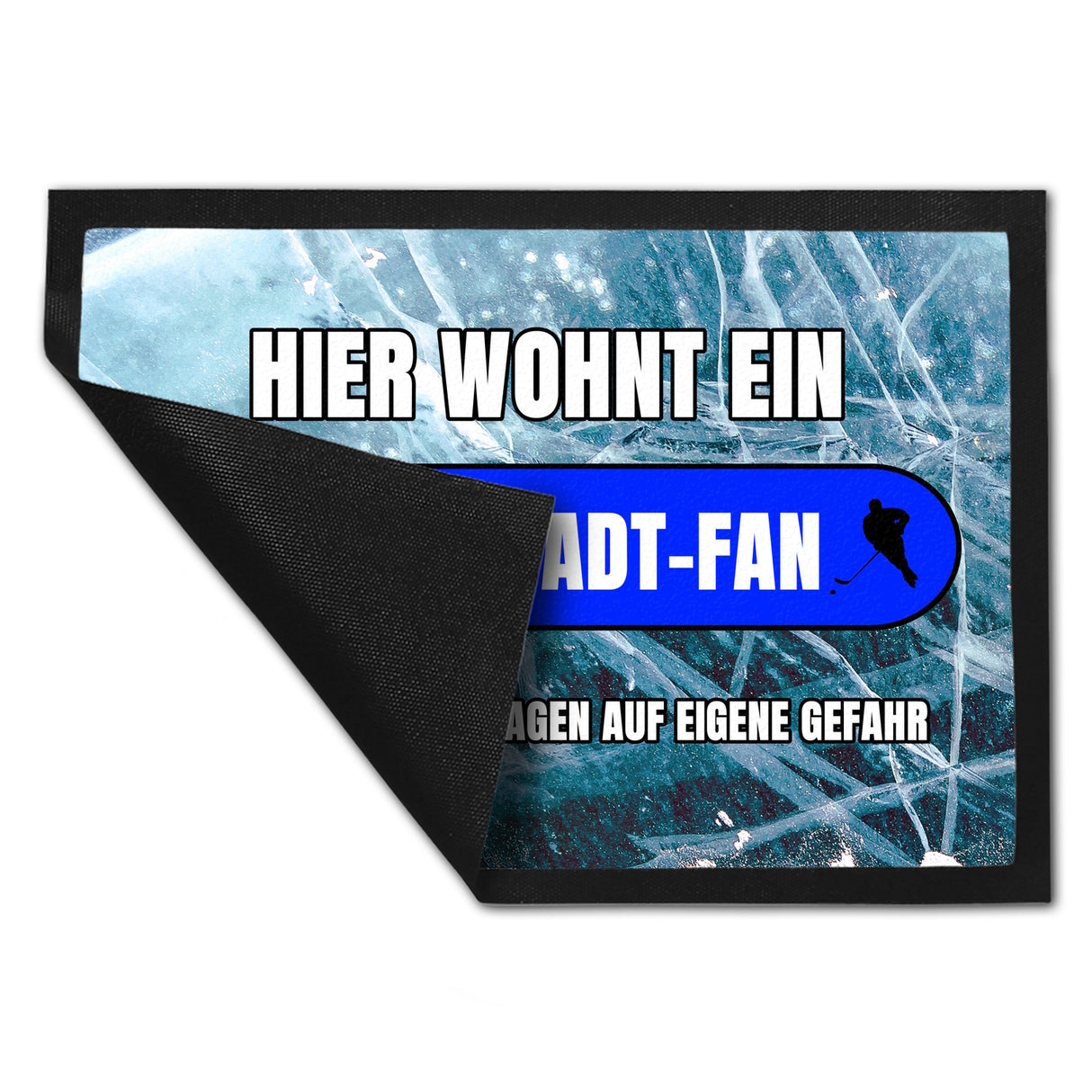 Hier wohnt ein Ingolstadt-Fan Fußmatte in 35x50 cm mit Eishallen Boden-Motiv
