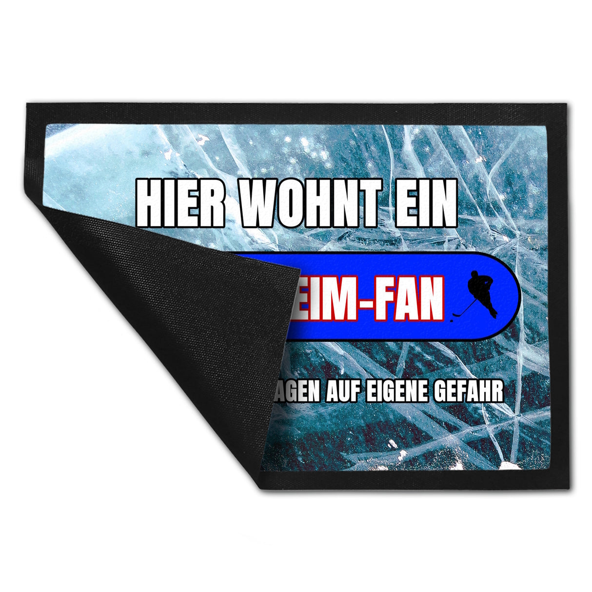 Hier wohnt ein Mannheim-Fan Fußmatte in 35x50 cm mit Eishallen Boden-Motiv