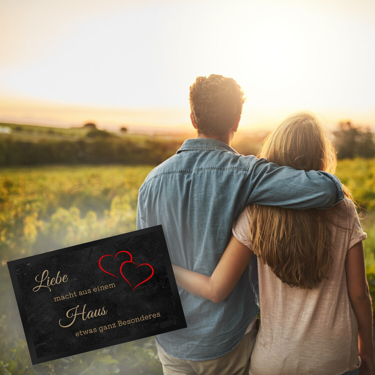 Liebe macht aus einem Haus etwas ganz Besonderes Fußmatte in 35x50 cm mit Herz