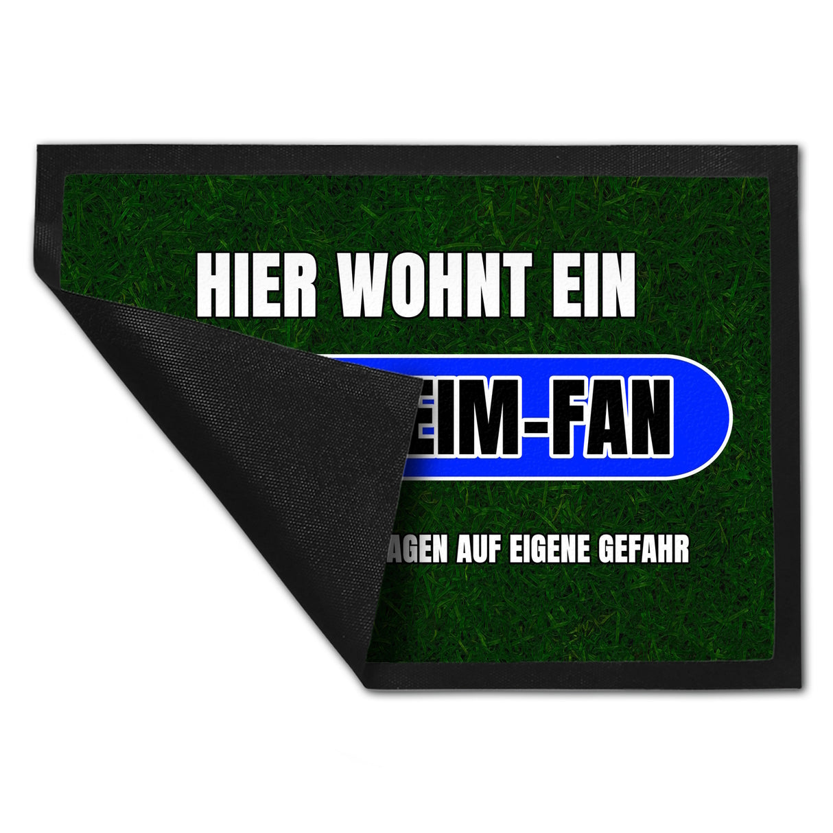 Hier wohnt ein Mannheim-Fan Fußmatte in 35x50 cm mit Rasenmotiv